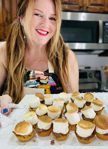 Two Medium Sized Ladies recipe mini s'mores cups Hershey chocolate marshmallows graham cracker crumbs home cooking baking recipe