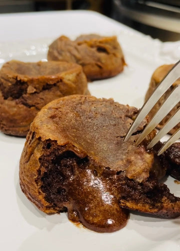 Two Medium Sized Ladies Molten Lava Cake rich chocolate cake shell with molten chocolate center budget friendly home baker recipe