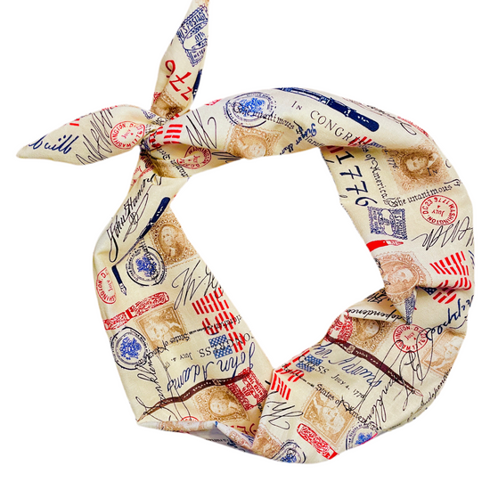 Amanda Bright Designs 1776 Tie Headband Founder America Fountain Pens July 4 1776 Independence Day