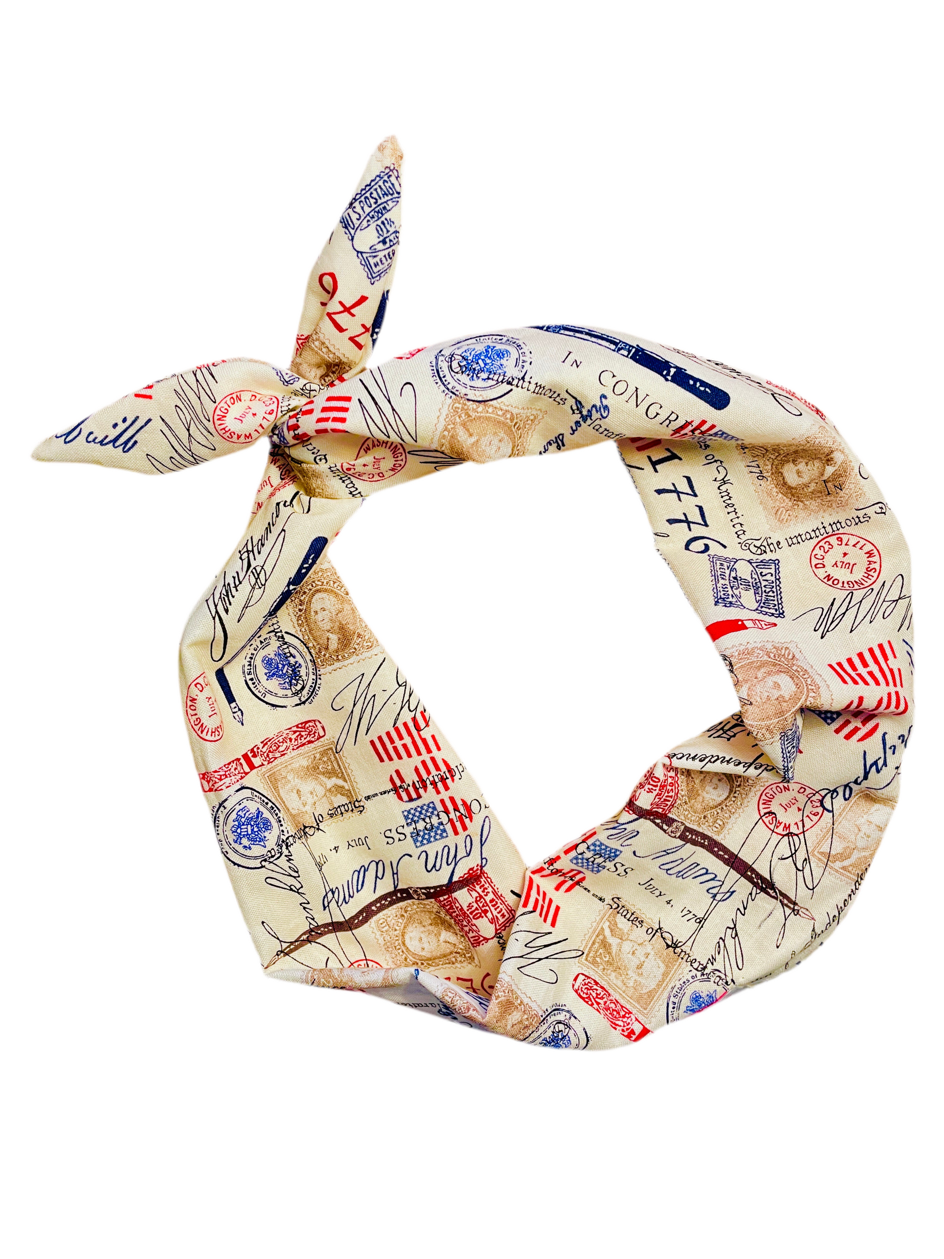 Amanda Bright Designs 1776 Tie Headband Founder America Fountain Pens July 4 1776 Independence Day