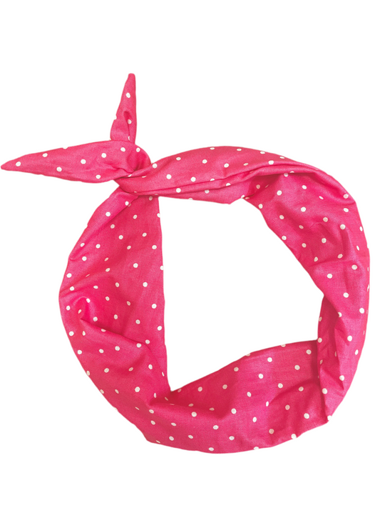 Tie Headband - Pink PolkaDot