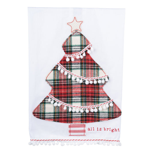 All is Bright Christmas Tree Tea Towel