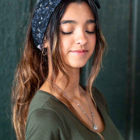 Amanda Bright Designs headband black cat glowing eyes