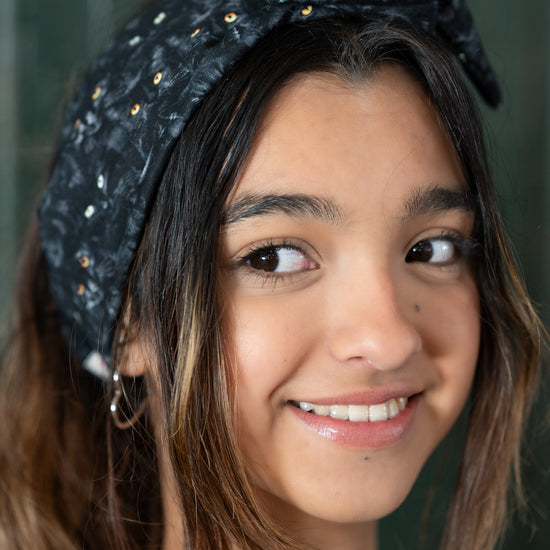 Amanda Bright Designs headband black cat glowing eyes