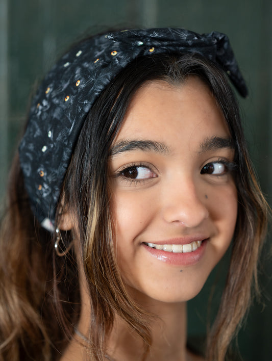 Amanda Bright Designs headband black cat glowing eyes