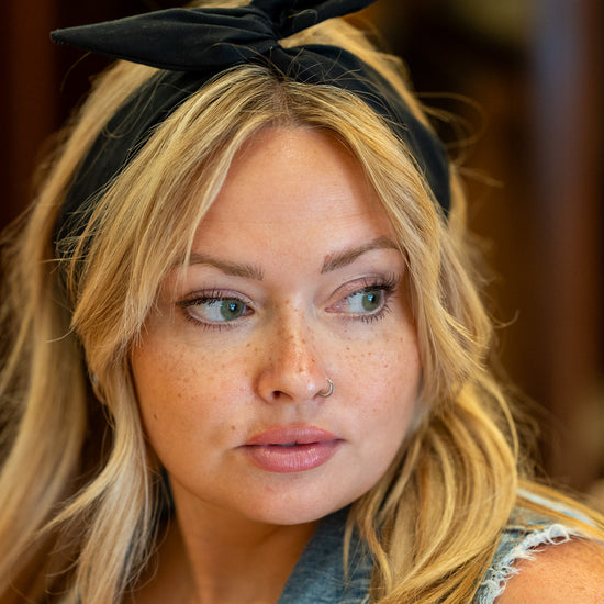 Amanda Bright Designs Tie Headband Solid Black