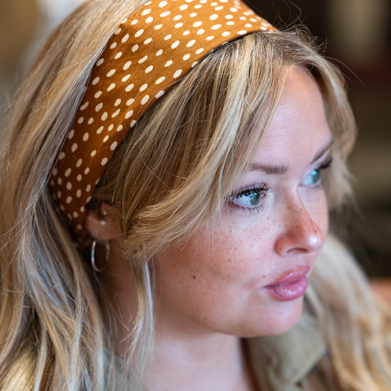 Amanda Bright Designs The Original Tie Headband Fawn Pattern