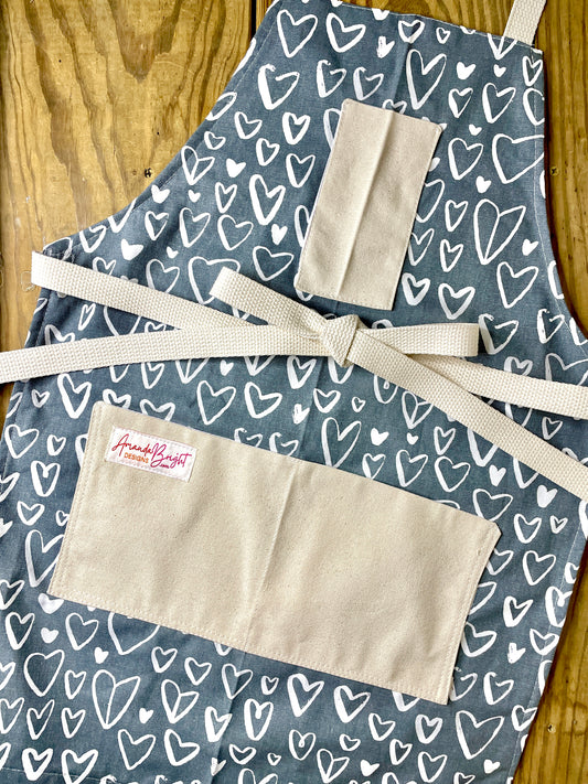 Amanda Bright Designs Paris France Love Friendship Chalkboard Hearts Design Gray and White Kitchen Baking Cooking Art Valentines