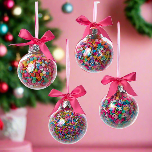 Bubblegum Balls with Sprinkles Ornaments, Asstd.
