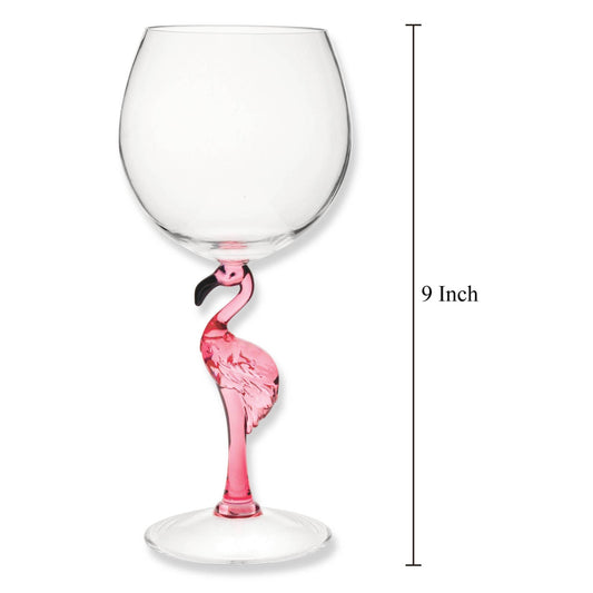 Pink Flamingo 20 oz. Acrylic Stem Wine Glasses, Set of 2