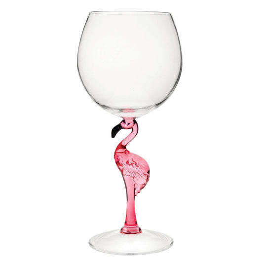 Pink Flamingo 20 oz. Acrylic Stem Wine Glasses, Set of 2