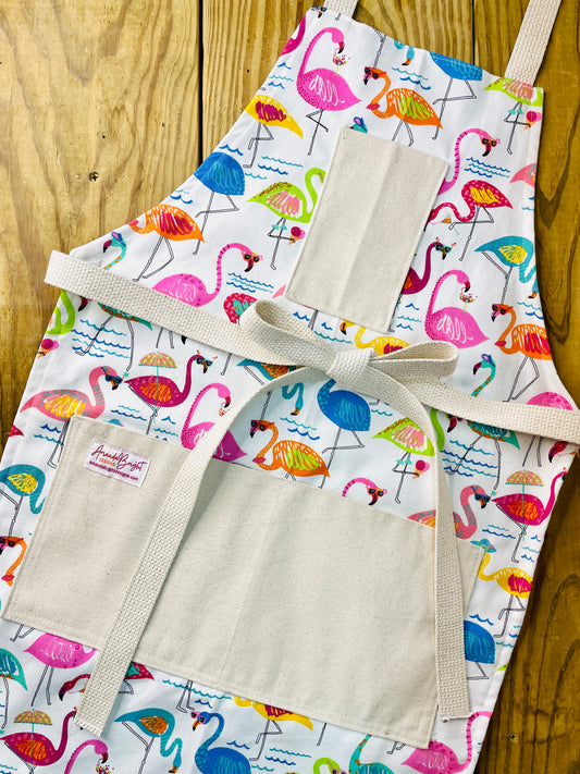Amanda Bright Designs Florida Flamingo Apron Pool Beach Ocean Waves