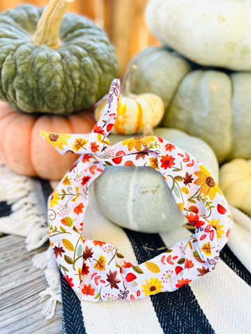 Tie Headband - Fall Leaves & Acorns