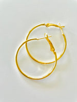 18K Gold Plated 35mm Hoop Earrings