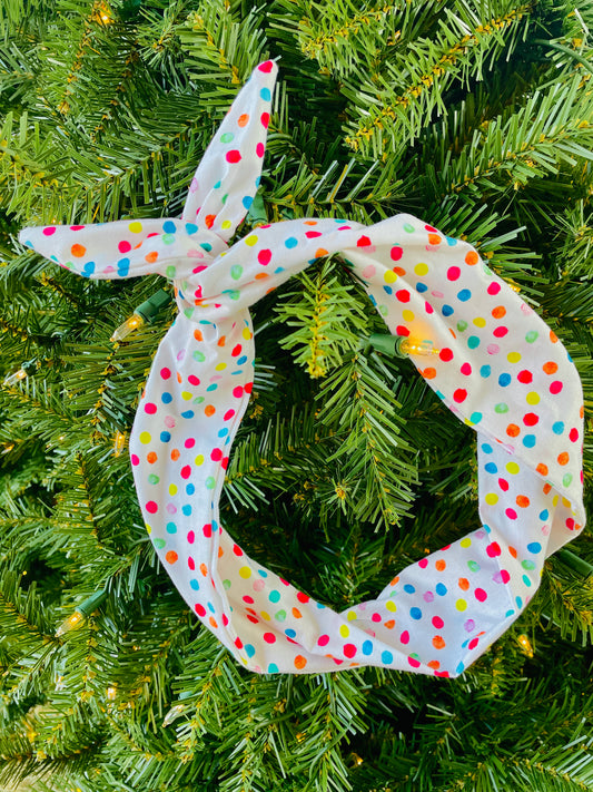 Tie Headband - Bright Colors Polkadot