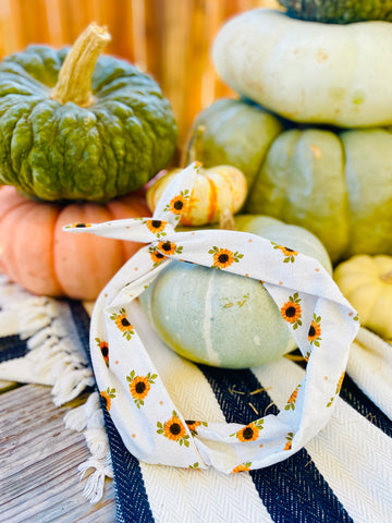 Tie Headband - Mini Sunflowers