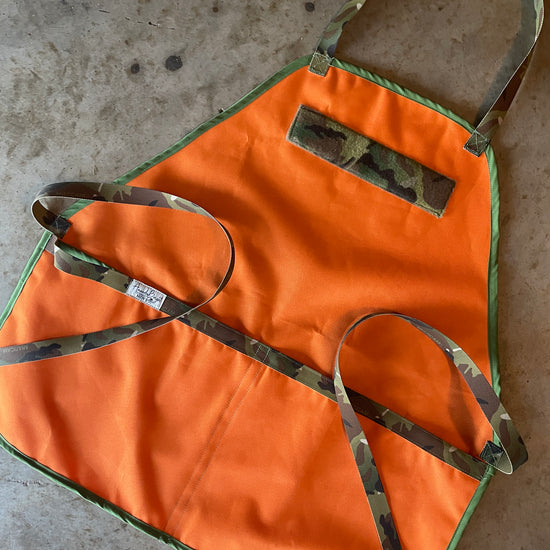 Amanda Bright designs mens Multicam orange ottertex canvas apron mcfly back to the future theme 