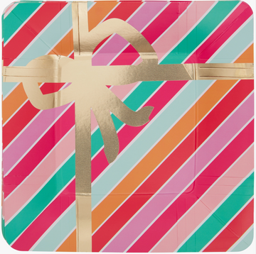 Merry & Bright Wrapped Package Luncheon Paper Plates