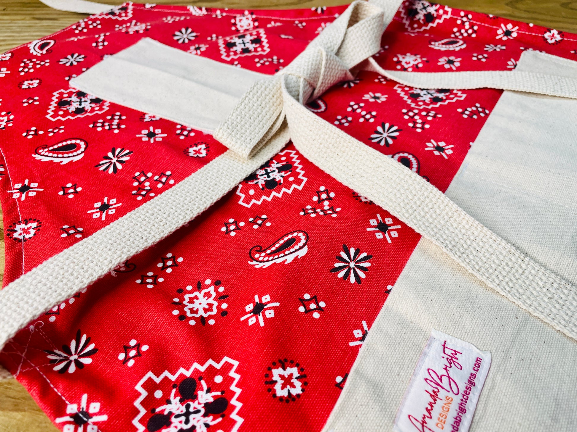 Amanda Bright Designs Montana Red Bandana Print Apron
