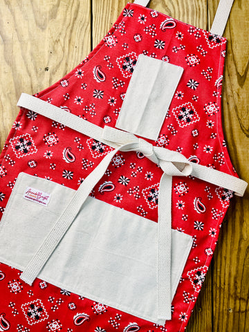 Amanda Bright Designs Montana Red Bandana Print Apron