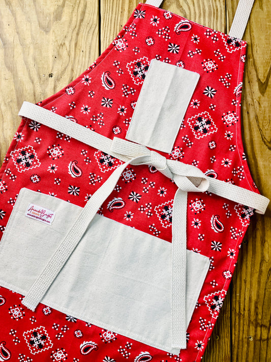 Amanda Bright Designs Montana Red Bandana Print Apron
