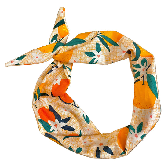 Original Tie Headband Amanda Bright designs orange grove oranges headband for women for Florida travel