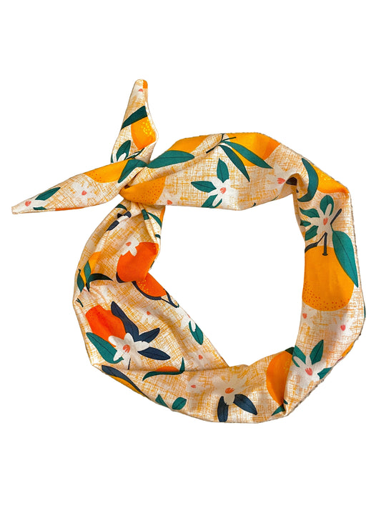 Original Tie Headband Amanda Bright designs orange grove oranges headband for women for Florida travel