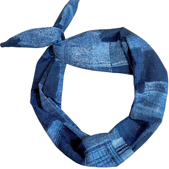 Amanda Bright Designs Patchwork blue The Original Tie Headband