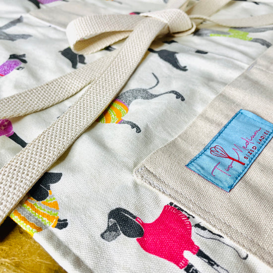 various hounds dog breeds in sweaters apron Amanda Bright Designs