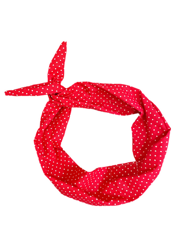 rosie the riveter red polkadot headband for women by Amanda Bright Designs