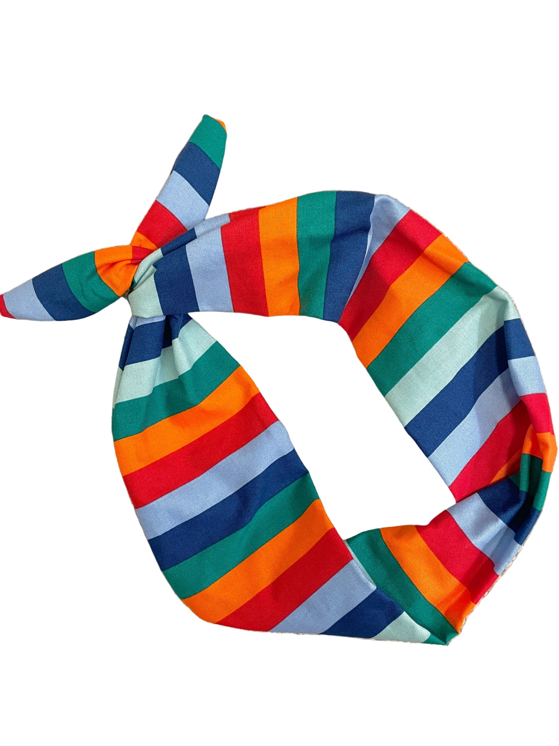 Colorful Original Tie Headband Amanda Bright Designs Roman Stripes in bold hues