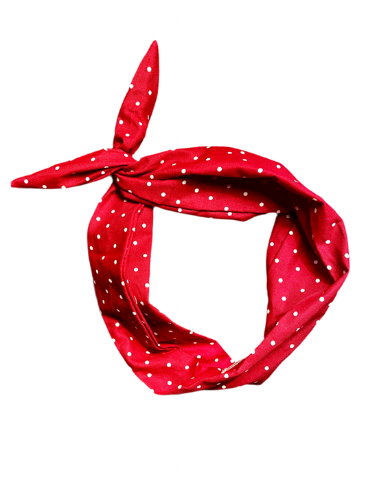 Amanda Bright Designs Rosie the riveter lipstick red polkadot headband for women