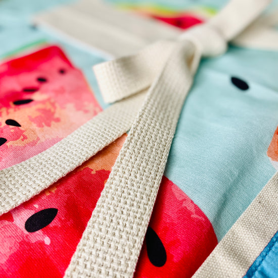 Shelby Apron seeded watermelons with the rind