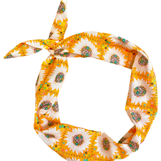 Amanda Bright Designs Original Tie Sunflower Festival Headband floral style for women