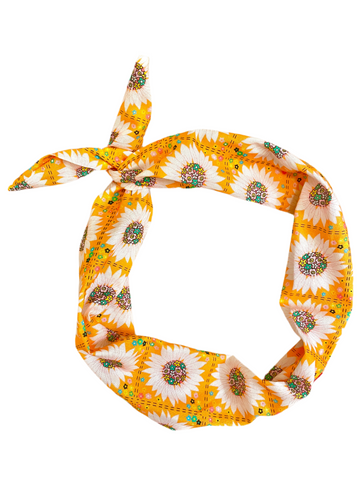 Amanda Bright Designs Original Tie Sunflower Festival Headband floral style for women
