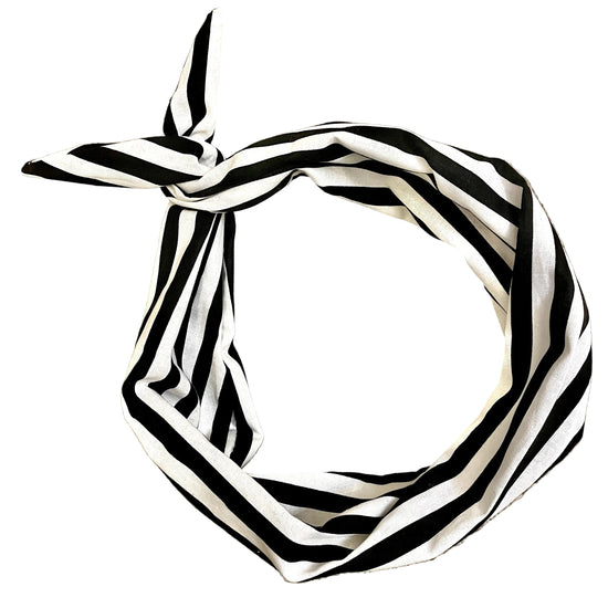 Amanda Bright Designs Black and white striped headband for vacation days travel pool time
