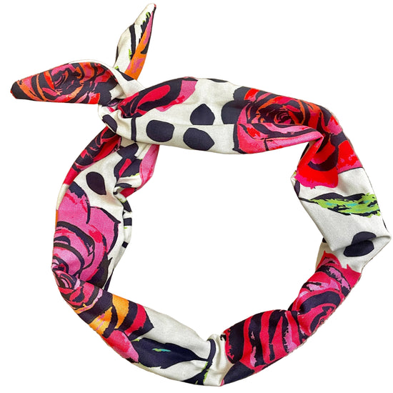 Amanda Bright Designs Texas Rose Garden pattern Colorful headband with floral pattern 