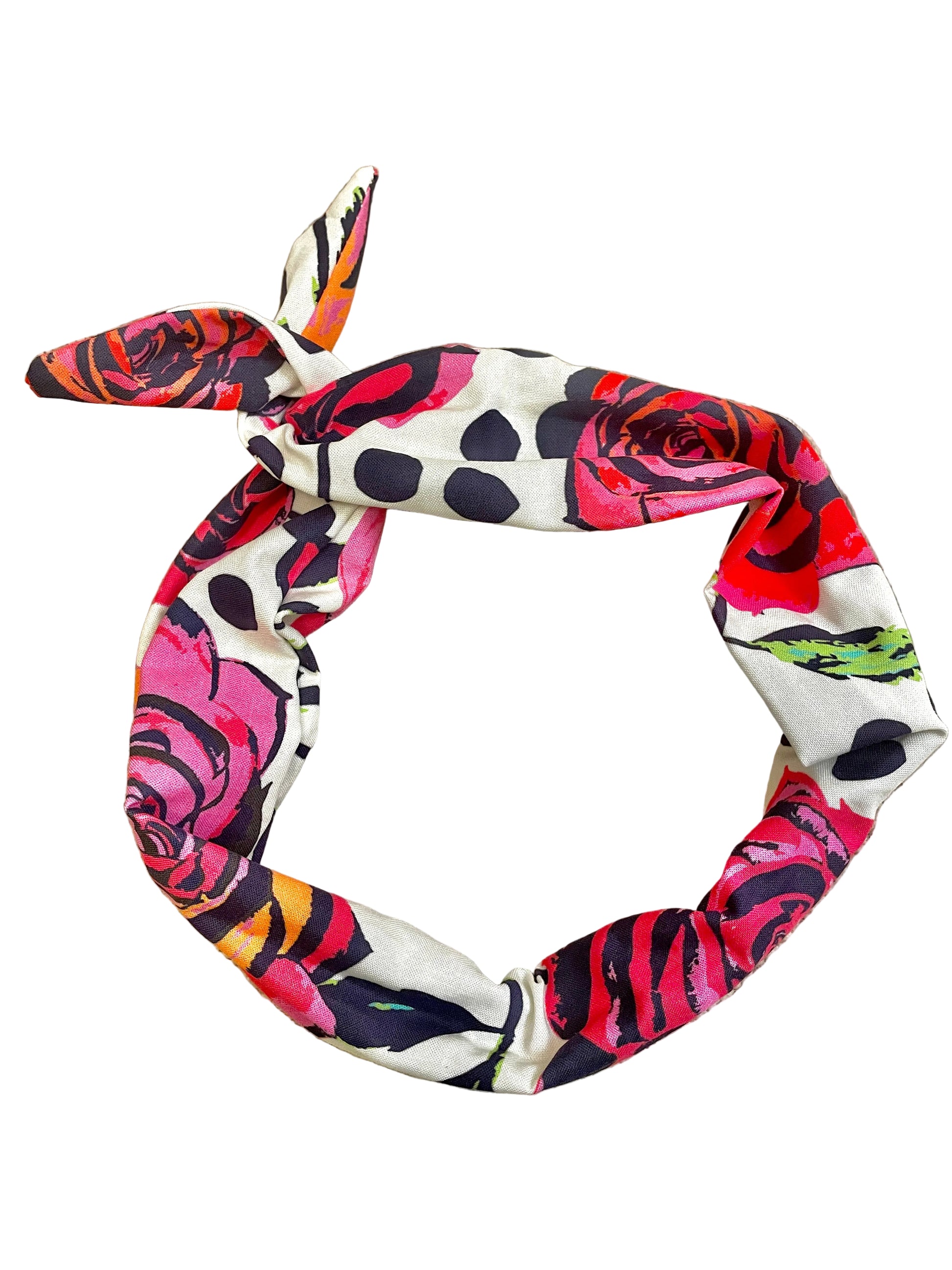 Amanda Bright Designs Texas Rose Garden pattern Colorful headband with floral pattern 