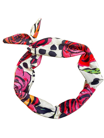 Amanda Bright Designs Texas Rose Garden pattern Colorful headband with floral pattern 