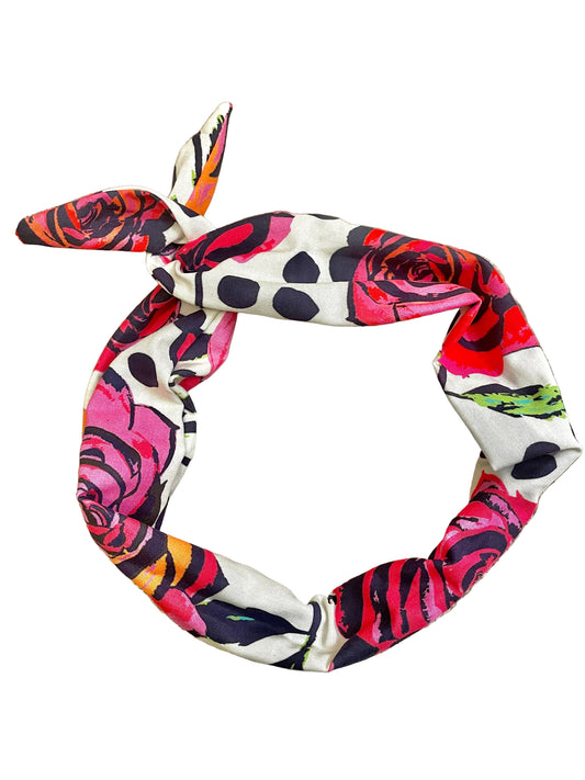 Amanda Bright Designs Texas Rose Garden pattern Colorful headband with floral pattern 