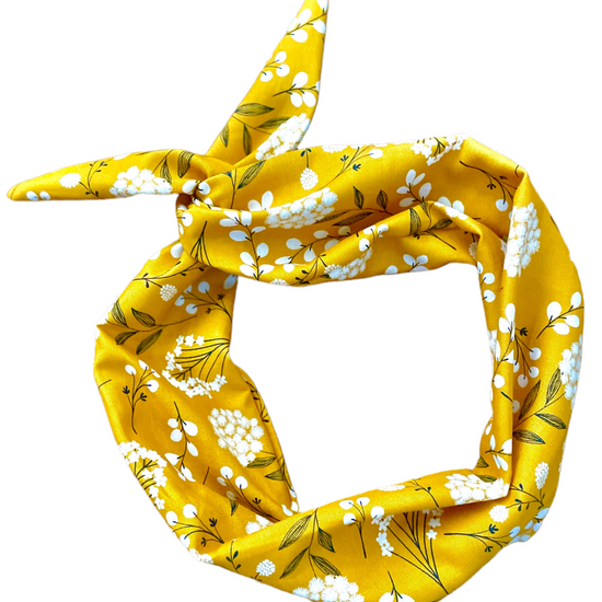 Amanda Bright Designs Baby's Breath Yellow Mustard Original Tie Headband
