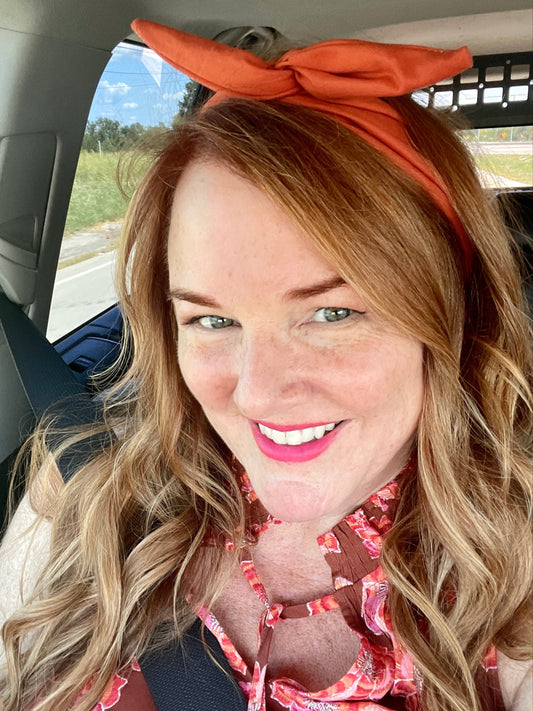 Amanda Bright Designs Original Tie Head Band Burnt Orange