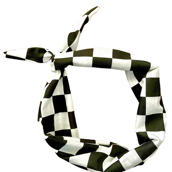 Amanda Bright Designs Checkered Flag Racing Style Original Tie Headband