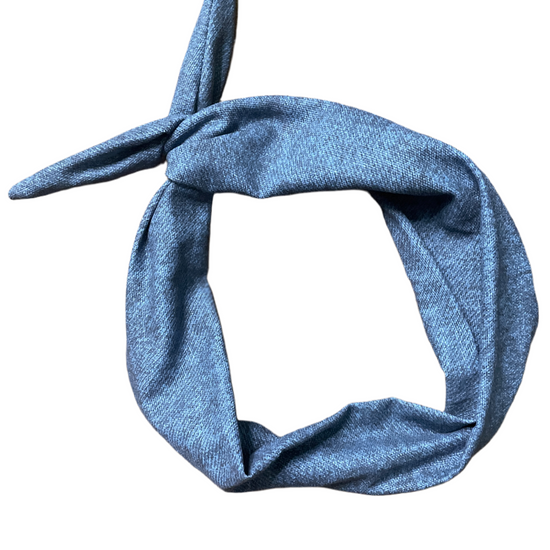 Amanda Bright Designs The Original Tie Headband Medium Wash Denim headband for women