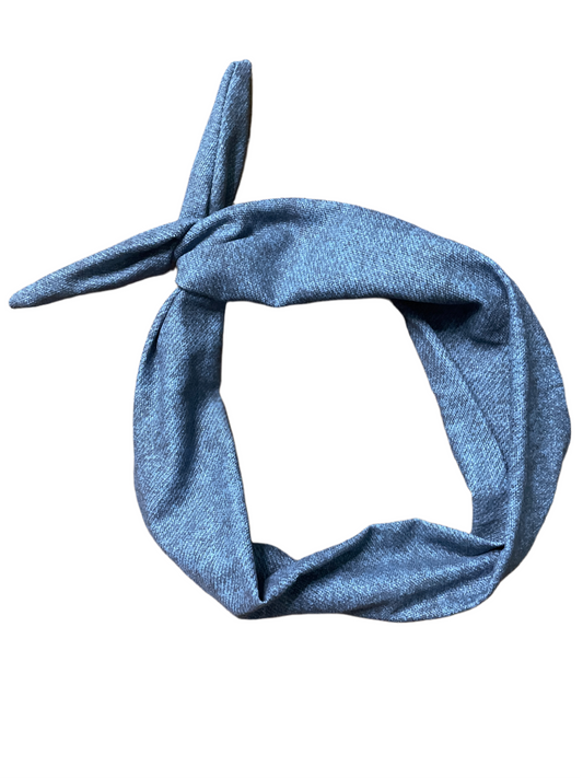 Amanda Bright Designs The Original Tie Headband Medium Wash Denim headband for women