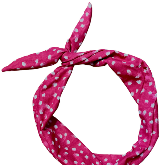 Amanda Bright Designs The Original Tie Headband Raspberry Dot