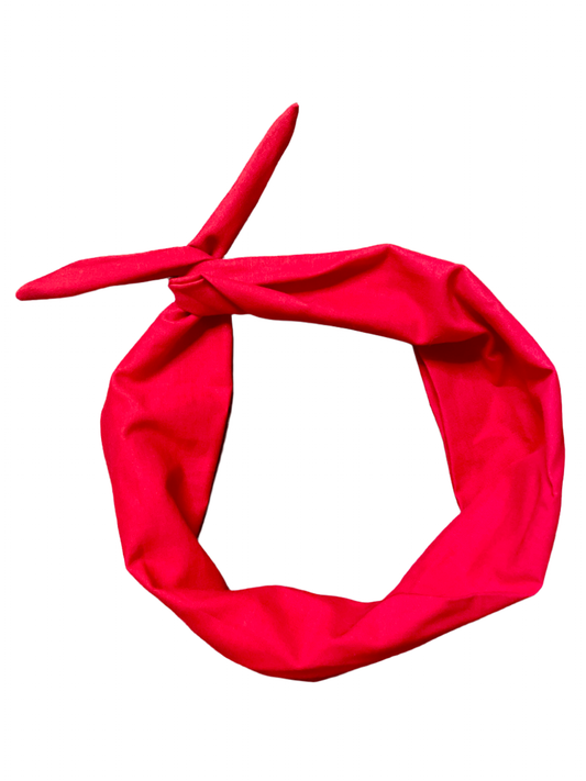 Amanda Bright Designs The Original Tie Headband Red Cotton Fabric Holiday Christmas Summer Fall Winter