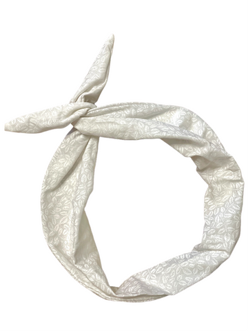 Amanda Bright Designs The Original Tie Headband White Floral Headband for women