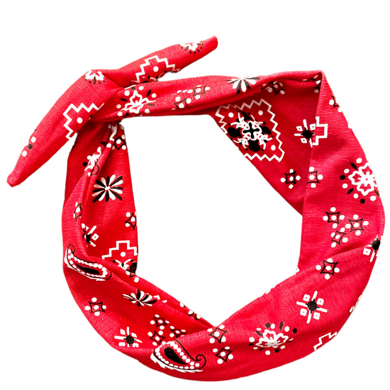 Amanda Bright Designs The Original Tie Headband Denim Red Bandana 