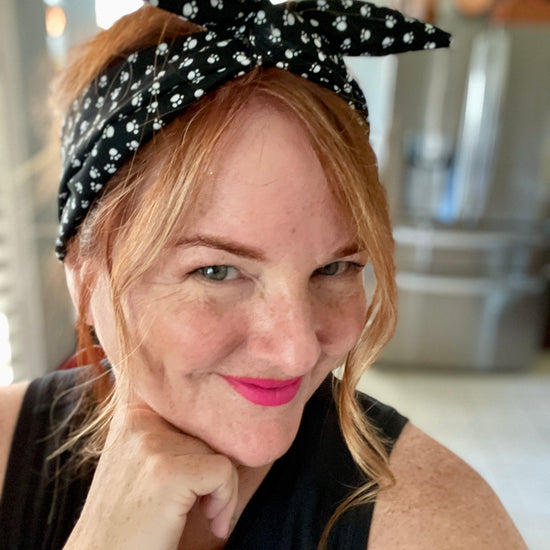 Amanda Bright Designs The Original Tie Headband Paw Prints Dog Cat Lover Pet Owner Fur Baby